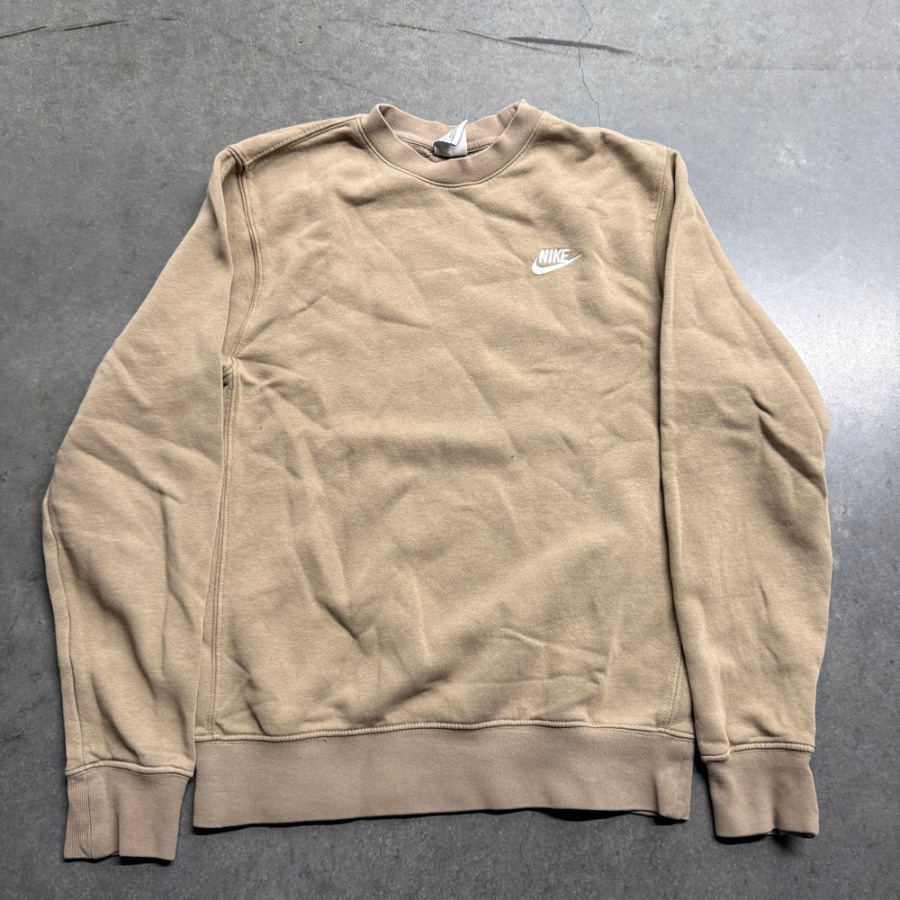 Nike Sportswear Club Fleece Crewneck Sweatshirt Tan Khaki XS BV2662-247